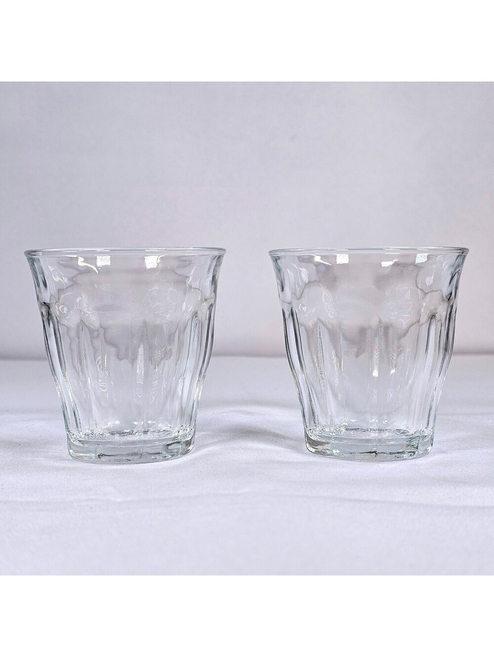 Duralex Picardie Clear Tempered Glass Tumblers Set of 2 Made in France 3.125oz